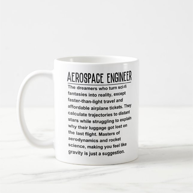 Caneca De Café Engenheiro aeroespacial (Esquerda)