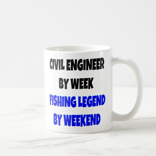 Caneca De Café Engenheiro Civil ama pescar (Direita)