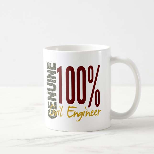 Caneca De Café Engenheiro civil genuíno (Direita)