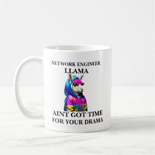 Caneca De Café Engenheiro De Rede Llama Aint Tem Tempo Para Seu