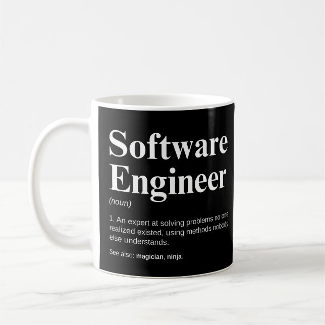 Caneca De Café Engenheiro de Software Dito Engraçado de Engenhari (Esquerda)