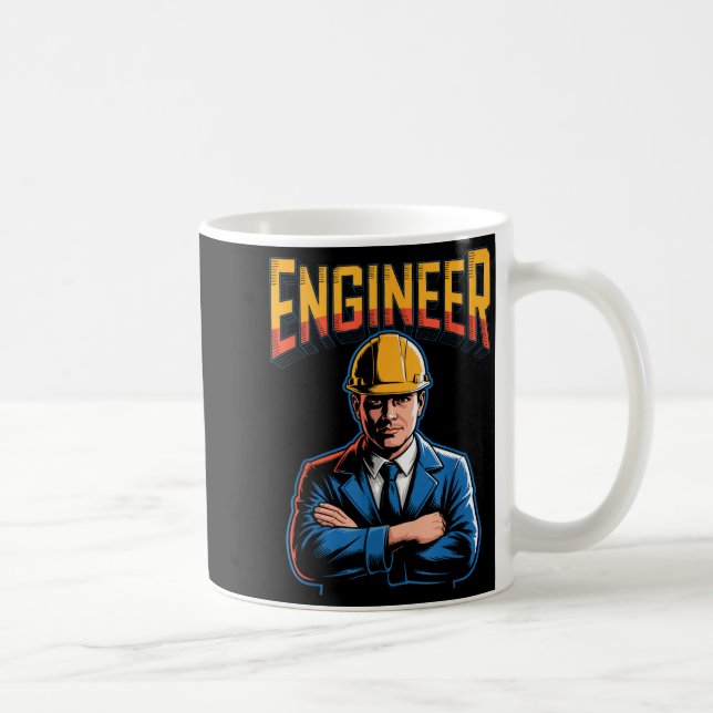 Caneca De Café Engenheiro em Letras Gregas Humor Nerd Stem  (Direita)