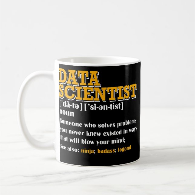 Caneca De Café Engenheiro Engraçado de Dados de Definição de Cien (Esquerda)