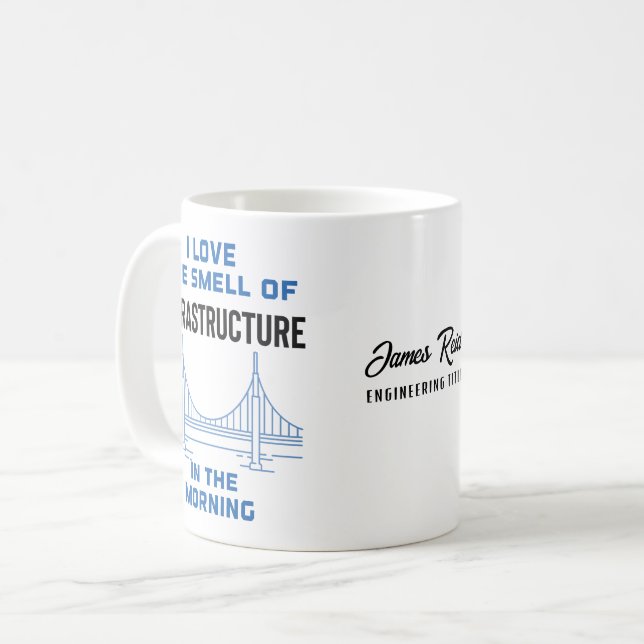 Caneca De Café Engenheiro Funny Civil Engineering Bridge (Frente Esquerda)
