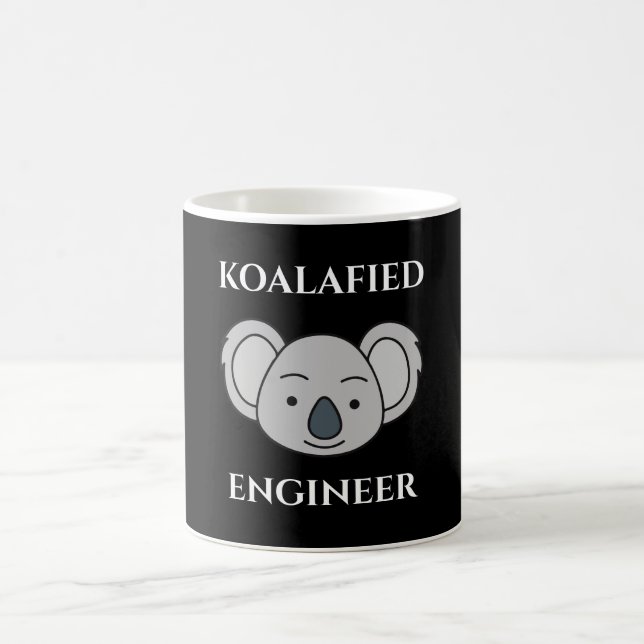 Caneca De Café Engenheiro Koalafied Cute Koala Funny Job Pun (Centro)