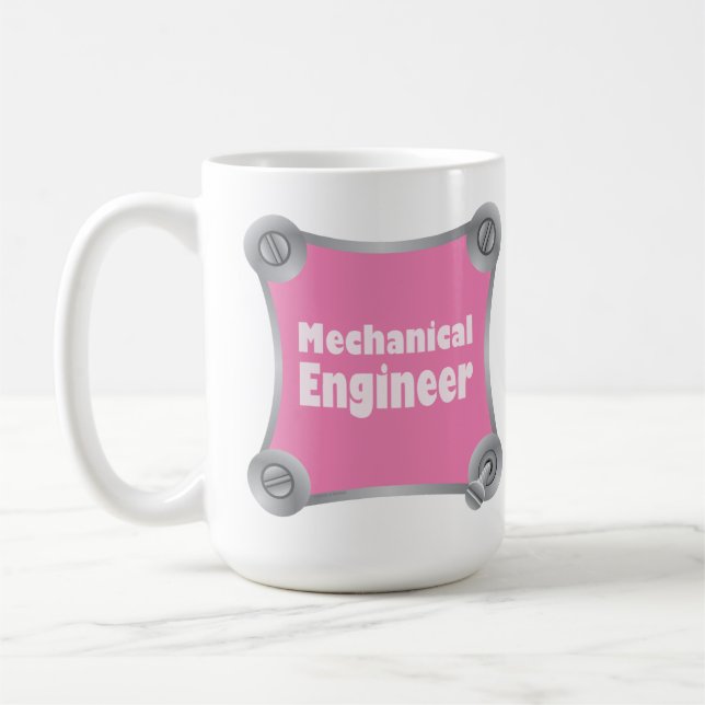 Caneca De Café Engenheiro mecânico rosa (Esquerda)