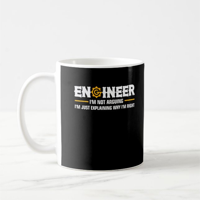 Caneca De Café Engenheiro não estou falando de engenharia engraça (Esquerda)