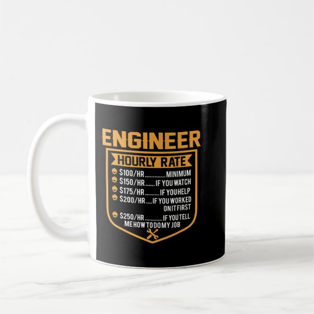 Caneca De Café Engenheiro Tento Fazer As Coisas Mecânicas De Enge (Esquerda)