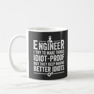 Caneca De Café Engenheiro Tento Fazer Coisas Idiotas