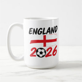 Caneca De Café England 2026 Soccer Fan Design, Cross and Football