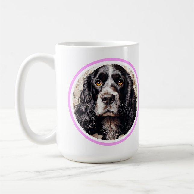 Caneca De Café English Cocker Spaniel minimal modern Coffee Mug (Esquerda)