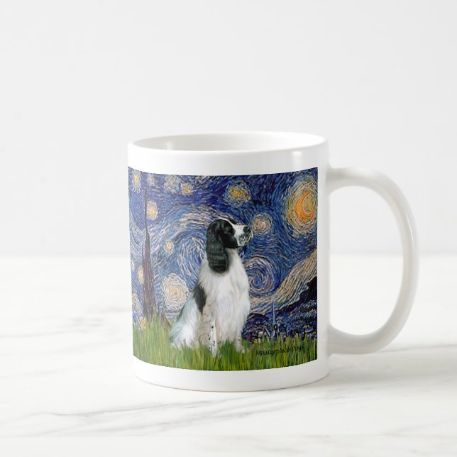 Caneca De Café English Springer 7 - Noite Estrelada (Direita)