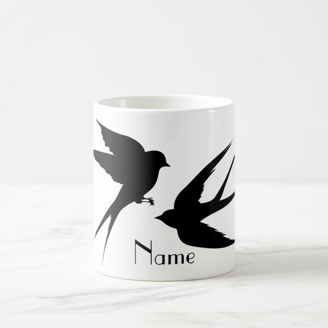 Caneca De Café Engolir Aves Silhouettes Thunder_Cove (Centro)