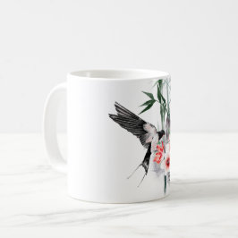 Caneca De Café Engolir com Bambu e flores Clássica