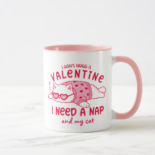 Caneca de Café Engraçada Anti-Valentine Sono e Meu