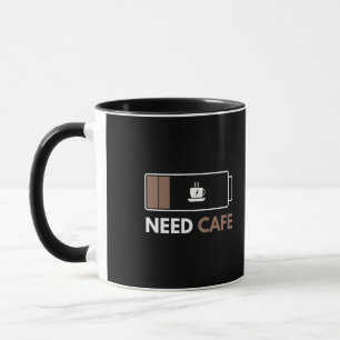 Caneca de Café Engraçada Bateria Baixa Need Cafe