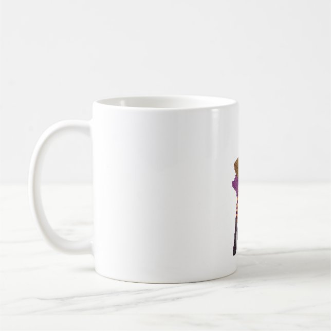 Caneca De Café Engraçada bruxa malchada vibes das mulheres do hal (Esquerda)