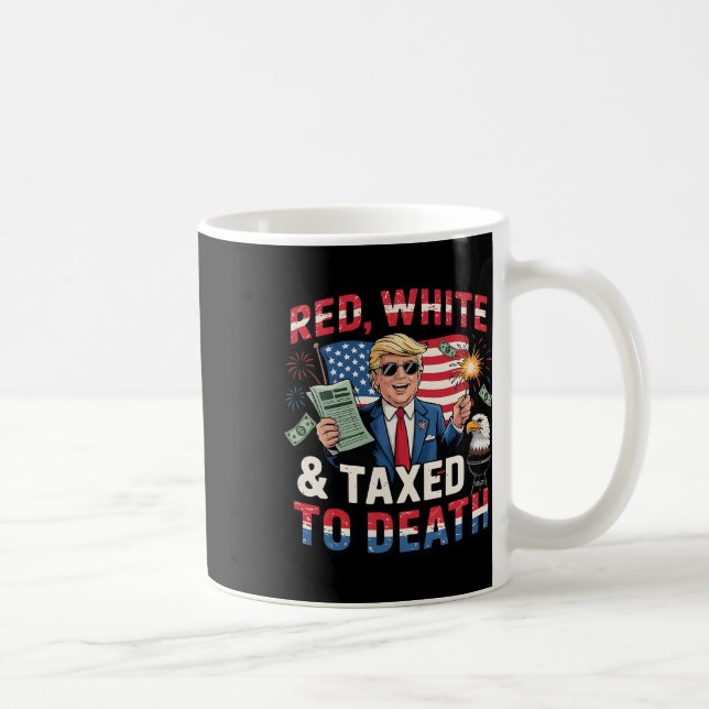 Caneca De Café Engraçada Camisa Vermelha Branco E Tributada À For (Direita)