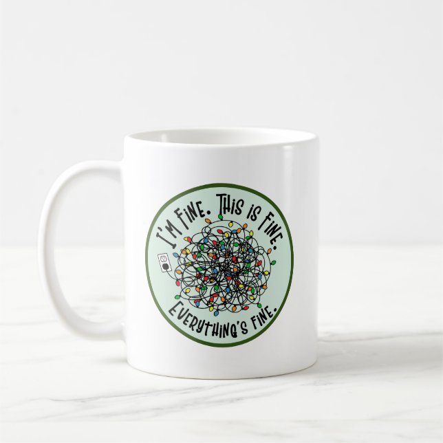 Caneca De Café Engraçada citação de Natal Luzes Enganadas Estou b (Esquerda)