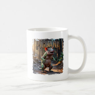 Caneca De Café Engraçada Criação de Combo Fotográfico Piguana