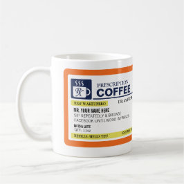 Caneca de café engraçada da prescrição