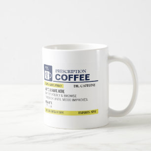 Caneca de café engraçada da prescrição