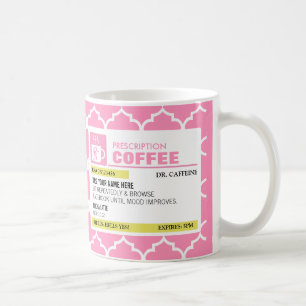 Caneca de café engraçada da prescrição com