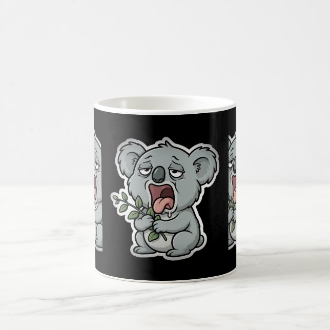 Caneca de Café Engraçada de Coala Exausto Bocejand (Centro)