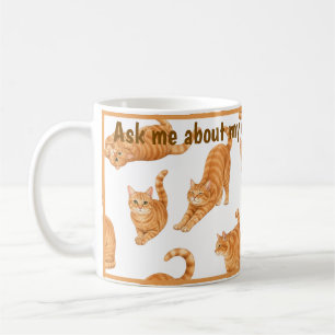 Caneca de Café Engraçada de Gato Laranja