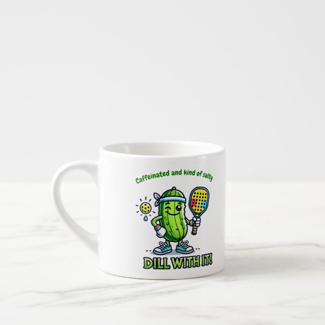 Caneca de café engraçada de pickleball, utensílios (Esquerda)