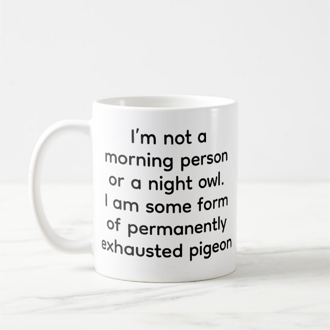 Caneca de Café Engraçada de Pombo Permanentemente  (Esquerda)