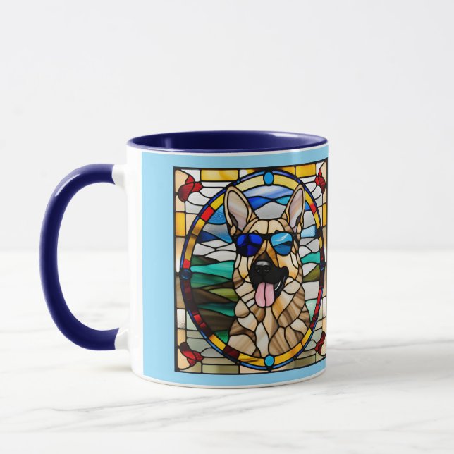 Caneca de café engraçada de vidro colorido com Pas (Esquerda)