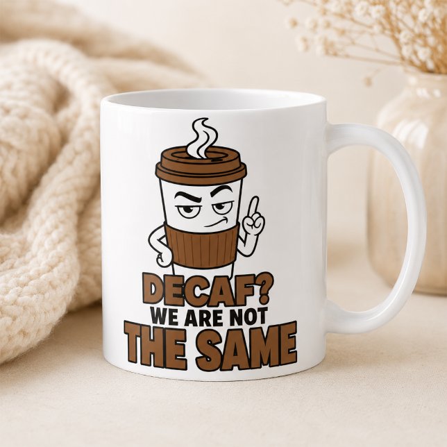 Caneca de Café Engraçada Decaf Não Somos os Mesmos (Criador carregado)
