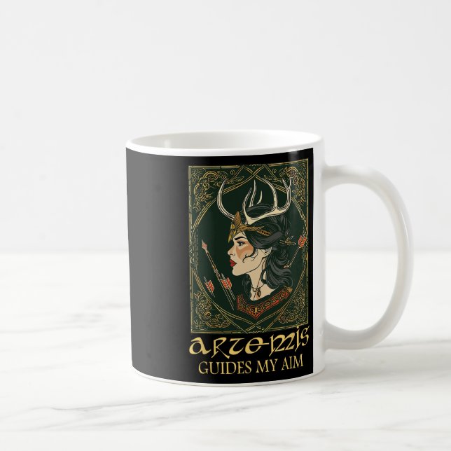 Caneca De Café Engraçada Deusa Grega Artemis Deer Caçando Mitolog (Direita)
