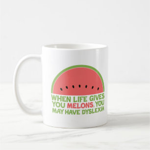 Caneca De Café Engraçada Dislexia Citação Disléxica Humor Melanci