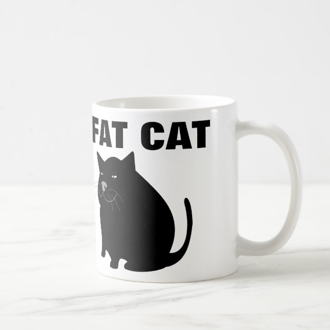 Caneca de café engraçada do CAT do FAT (Direita)