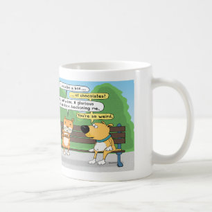 Caneca de café engraçada do gato e do cão