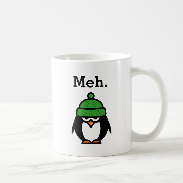 Caneca de café engraçada do pinguim das citações (Direita)