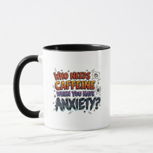 Caneca de Café Engraçada e Sarcástica sobre Ansied