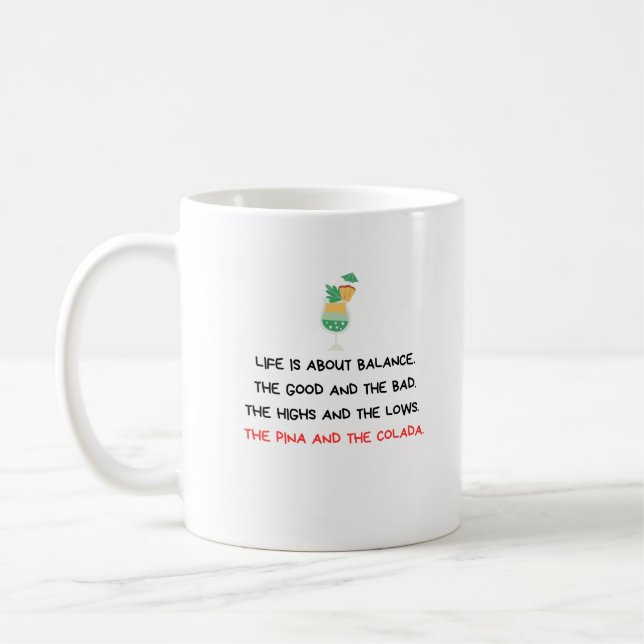Caneca de café engraçada Equilíbrio é a chave da v (Esquerda)