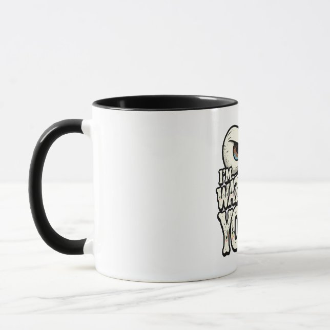 Caneca de café engraçada "ESTOU DE OLHO EM VOCÊ" c (Esquerda)