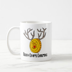 Caneca De Café Engraçada Feliz Bitmoney Reindeer Crypto Christma