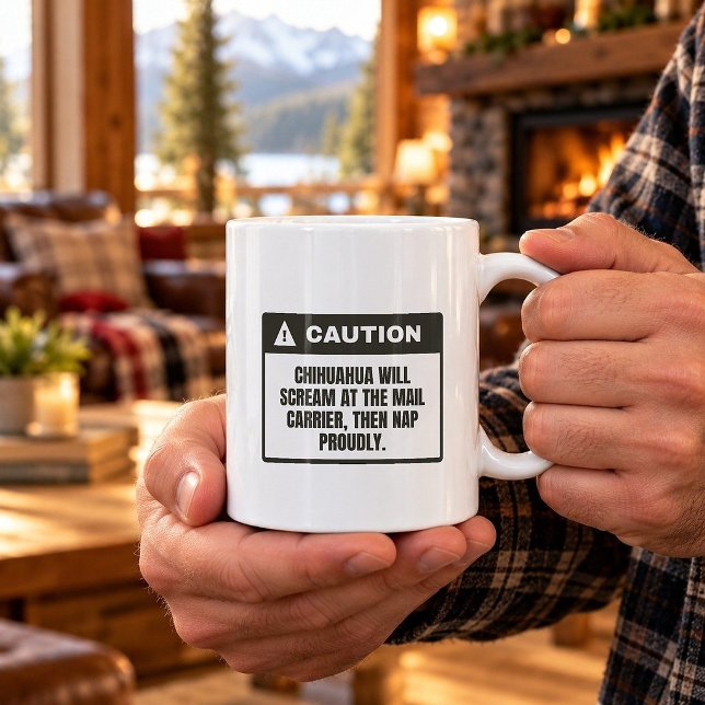 Caneca de Café Engraçada Grita Com o Carteiro e Do (Criador carregado)