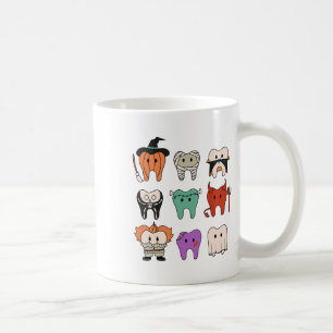 Caneca De Café Engraçada Higiene Dental Monstros Dentes Hal