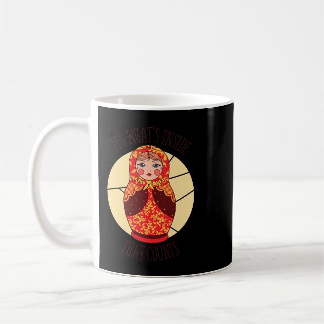 Caneca De Café Engraçada Matryoshka Bonecas Nidificadoras Russas (Esquerda)