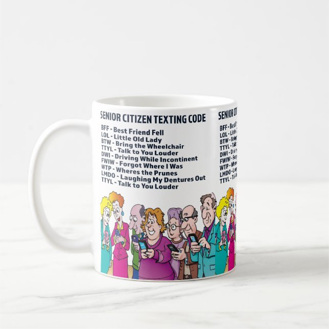 Caneca De Café Engraçada mensagem para Mais velho Coffee Mug (Esquerda)
