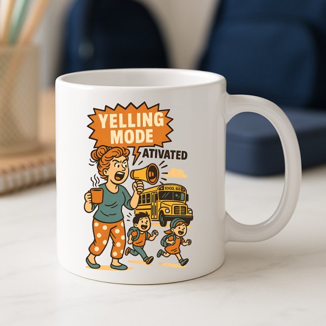 Caneca De Café Engraçada Mug, Parentes Divertidos, Manhã na Escol (Criador carregado)