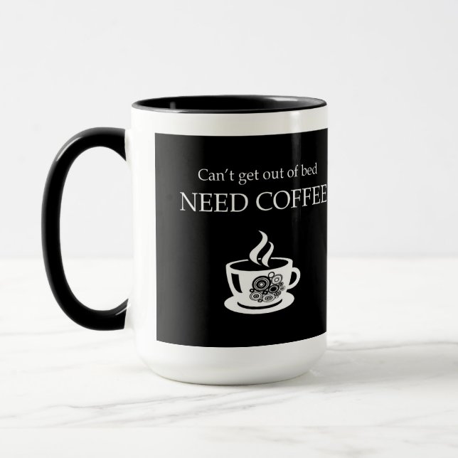 Caneca de Café Engraçada Não Funciona Sem Café (Esquerda)