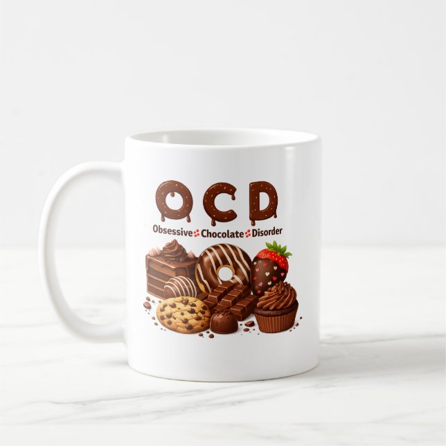 Caneca de Café Engraçada para Amantes de Chocolate (Esquerda)