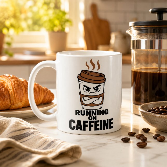 Caneca de Café Engraçada para Corredores com Cafeí (Criador carregado)